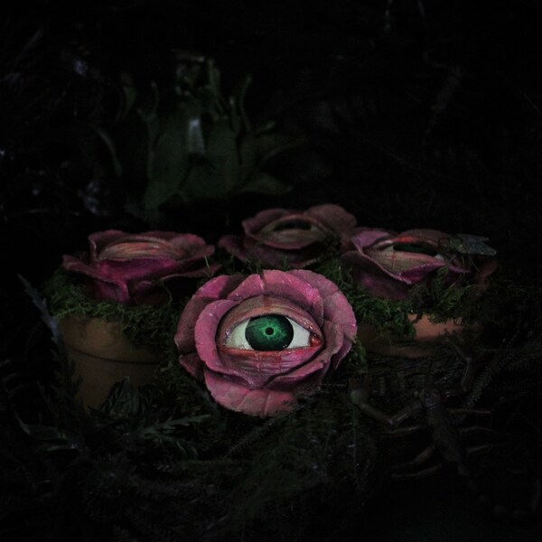 Gruselige Augapfel-Pflanze Handgemachte Halloween-Requisite/Dekor (Creeping Swamp Rose)
