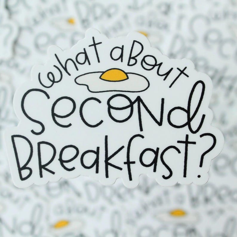 Lord of the Rings, Hobbit, LotR Vinyl Stickers Second Breakfast