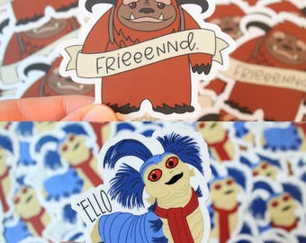 Labyrinth Ludo and Worm Vinyl Stickers