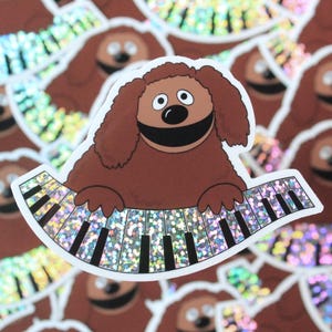 Rowlf Piano Glitter Vinyl Sticker