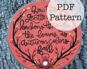 PDF Embroidery Pattern: Autumn Colors Fall, Over the Garden Wall, OtGW