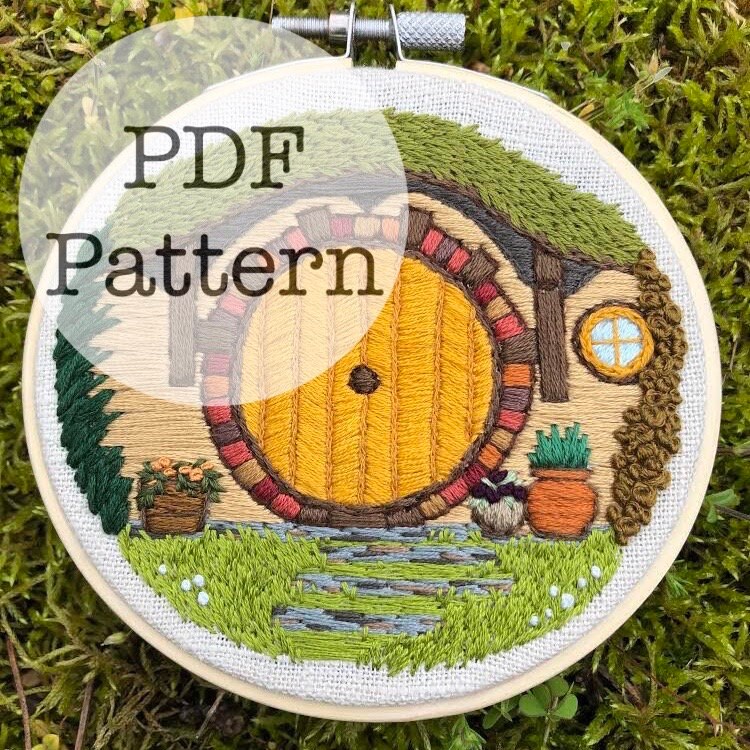 PDF Embroidery Pattern: Hobbit Door, LotR