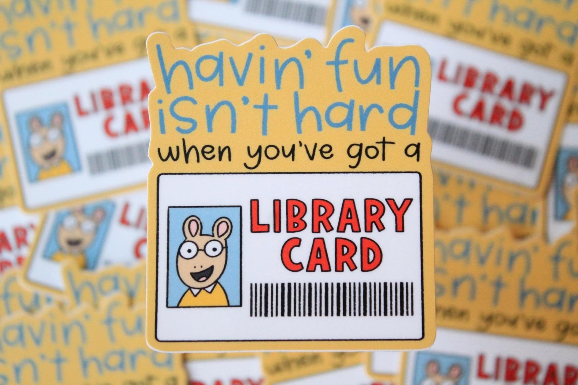 Library Card, Arthur Vinyl Sticker - Etsy