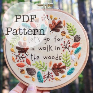PDF Embroidery Pattern: Walk in the Woods