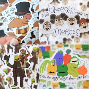Muppet Christmas Carol Vinyl Stickers, Rizzo, Meeces, Kermit