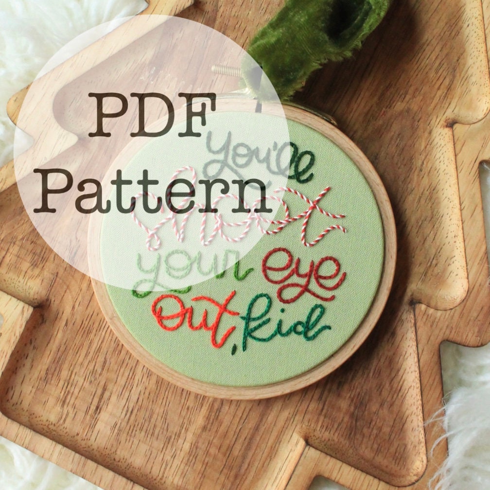 PDF Embroidery Pattern: You'll Shoot Your Eye Out, Christmas Story Ornament