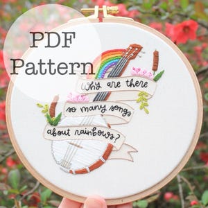 PDF Embroidery Pattern: Rainbow Connection, Kermit