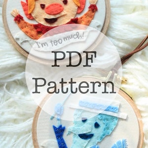 PDF Embroidery Pattern: Miser Brothers, Felt Ornament Set