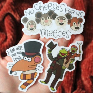 Muppet Christmas Carol Vinyl Stickers, Rizzo, Meeces, Kermit