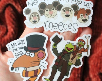 Muppet Christmas Carol Vinyl Stickers, Rizzo, Meeces, Kermit