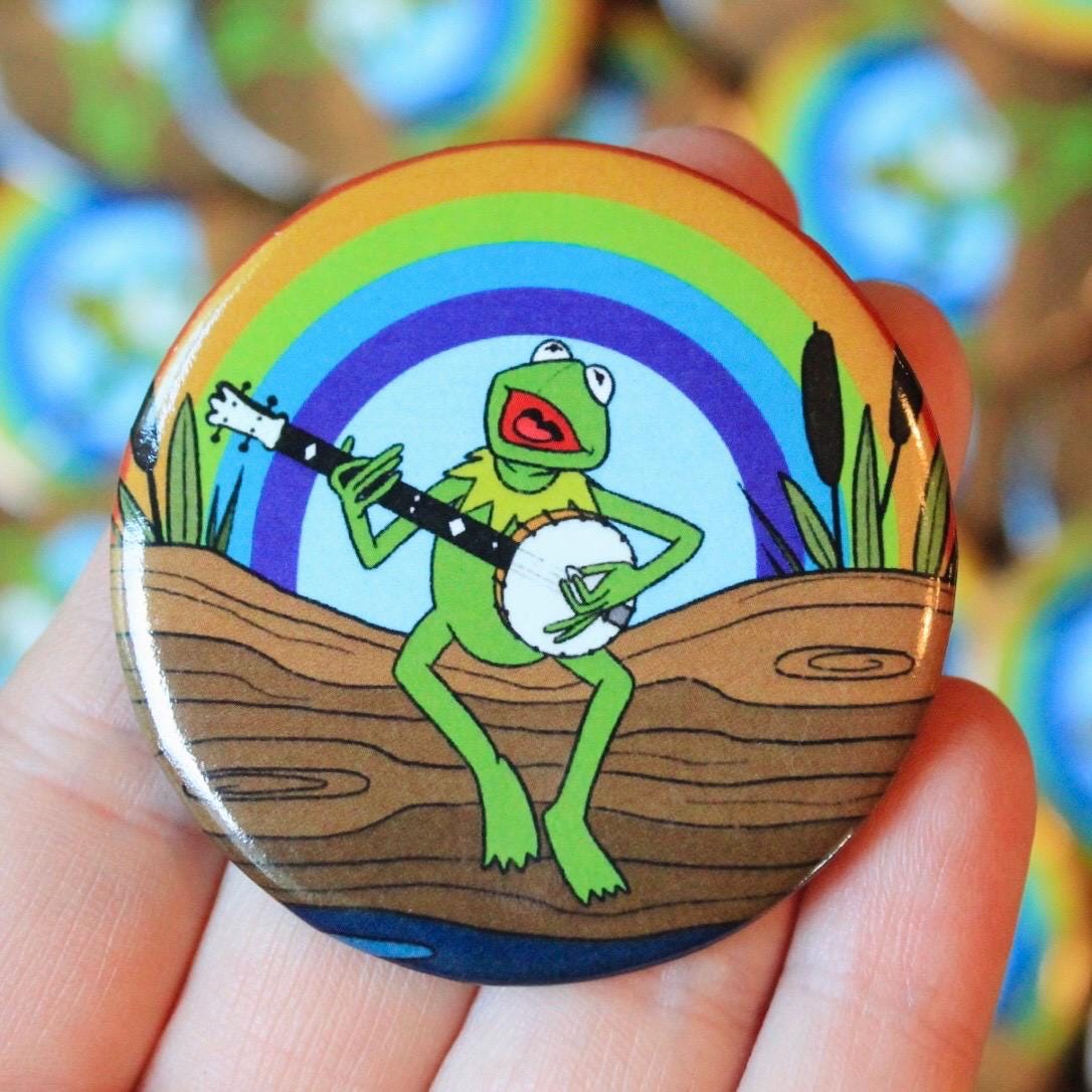 Kermit Rainbow Connection Pinback Button - Etsy