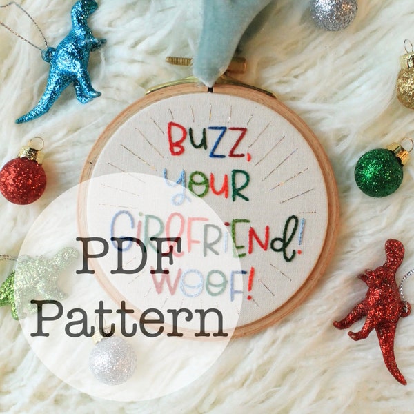 PDF Embroidery Pattern: Buzz Your Girlfriend, Home Alone, Ornament