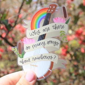 Rainbow Connection Banjo, Muppets Clear Vinyl Sticker