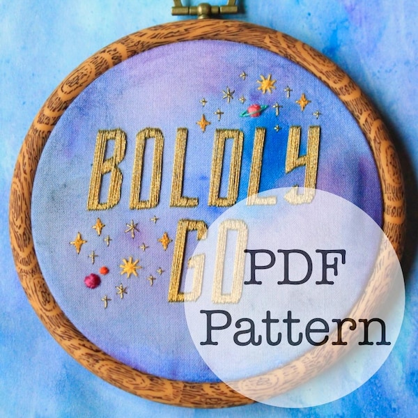 PDF Embroidery Pattern: Boldly Go, Star Trek