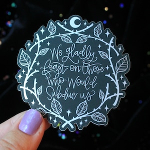 Gladly Feast, Addam’s Family Matte Mirror Vinyl Sticker