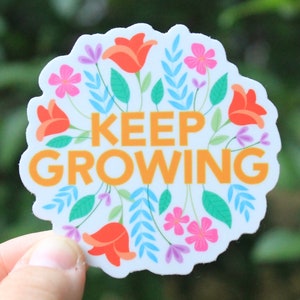 Seguir creciendo pegatina de vinilo floral
