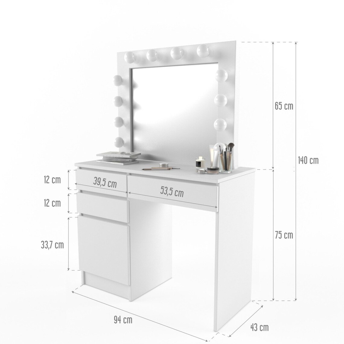 Lux Makeup Dressing Table for Makeup for 12 Led With Bulbs Etsy