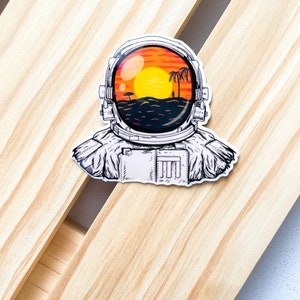 Astronaut Sonnenuntergang Sticker | Laptop Aufkleber | Bullet Journal Sticker
