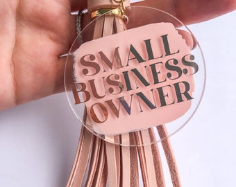 Hand Painted Acrylic Keychain: Small Business Owner Gift