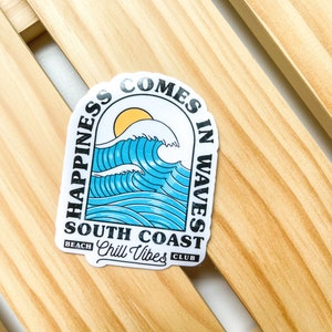 Geluk komt in golven gestanst sticker