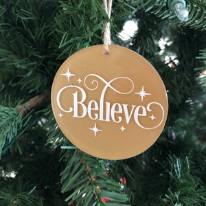 BELIEVE All Painted Ornament, Family Ornaments, Custom Christmas Ornaments, Family Christmas Gift
