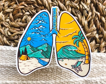 READY TO SHIP | Tropical Feeling Lungs Die-Cut Sticker