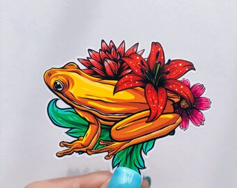 Coqui Puerto Rico Flower Die-Cut Sticker | Latin Sticker