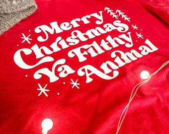 Feliz Navidad, ya, animal sucio, solo, Navidad, humor divertido, camiseta navideña