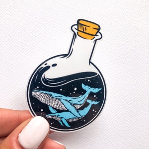 Wale in der Flasche Sticker | Laptop Aufkleber | Bullet Journal Sticker