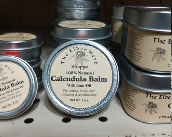 Calendula Balsam mit Emu-Öl - 1 Oz Zinn alle natürlichen - the Elder Herb Shoppe - Windel Rash - Verbrennungen - Wunden