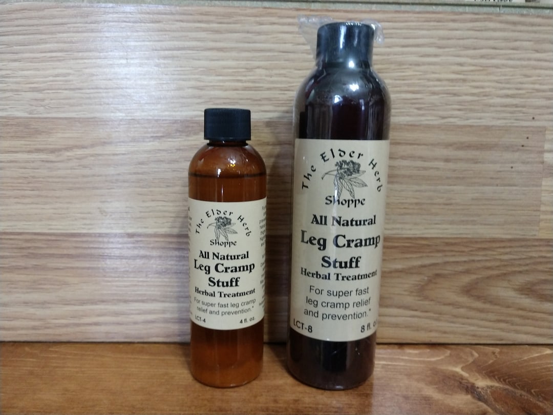 Leg Cramp Stuff Herbal Tonic 4 Oz or 8 Oz. All Natural Leg Cramps