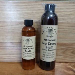 Leg Cramp Stuff Herbal Tonic 4 oz or 8 oz. - All Natural - Leg Cramps - Nighttime Leg Cramps - Spasms