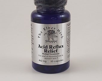 Zure reflux-capsules 50 counts - volledig natuurlijk - snelle verlichting - PDS - ziekte van Crohn - indigestie - The Elder Herb Shoppe