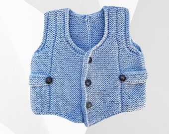 Handknit Baby Gray Vest (10 1/2 in. h x 10 in. w)