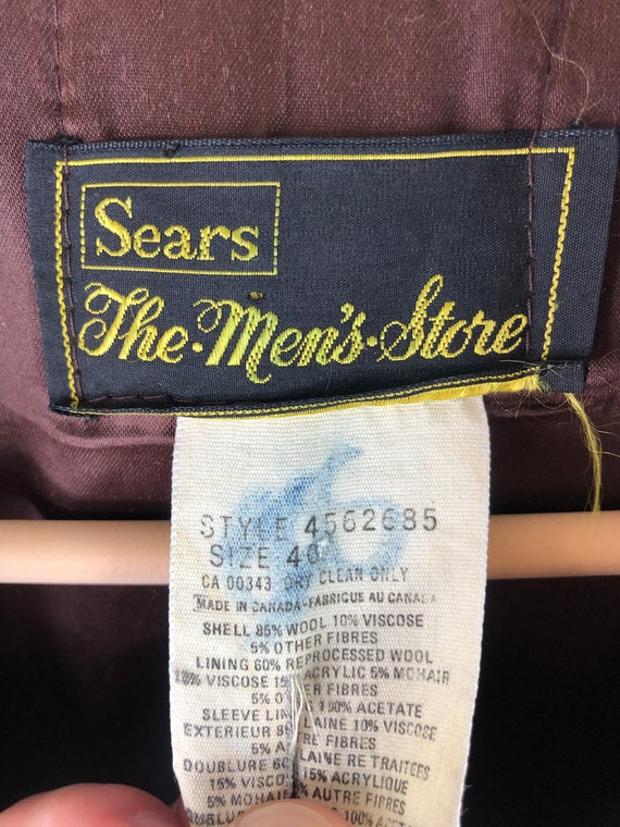 Vintage Sears Wool Top Coat Overcoat Mens Size 40… - image 2