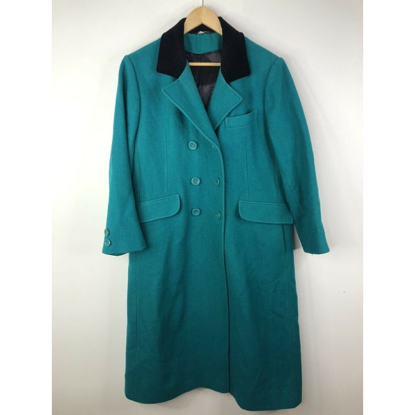 Vintage Wool Overcoat Topcoat Womens Size Large  Green Teal