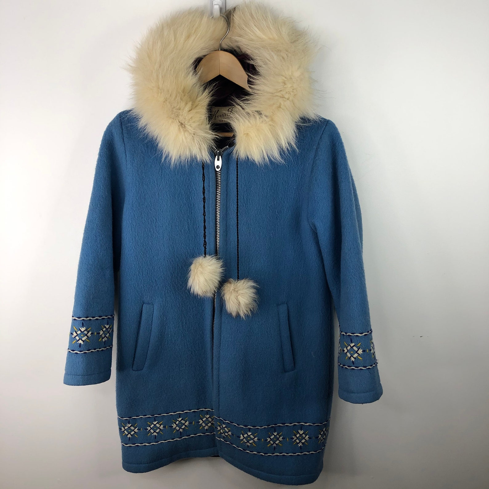 Vintage Canadian Arctic Wool Fur Trim Parka Inuit Womens Small Etsy