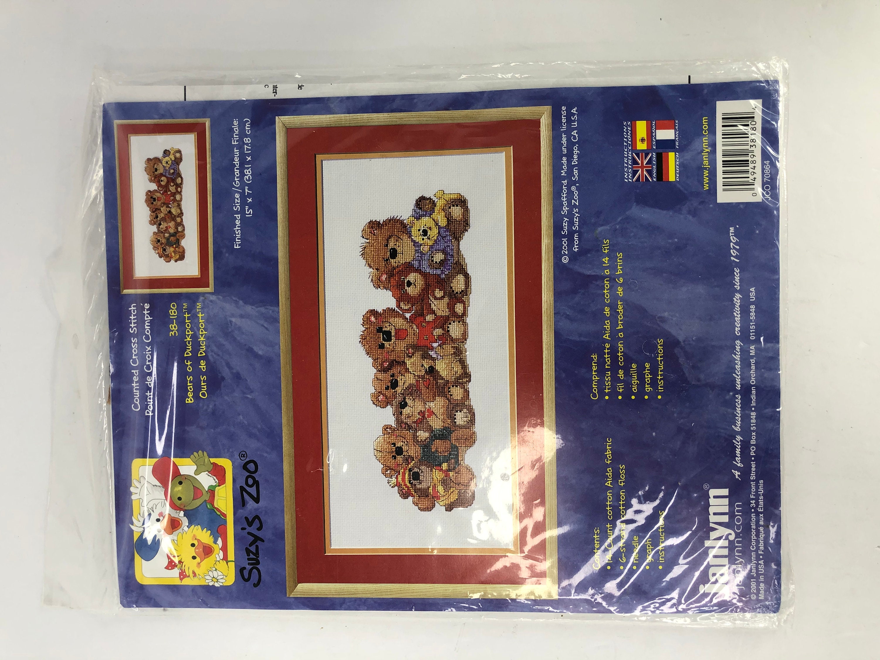 Janlynn Suzy Zoo Counted Cross Stitch Bear Of Duckport Kit Etsy