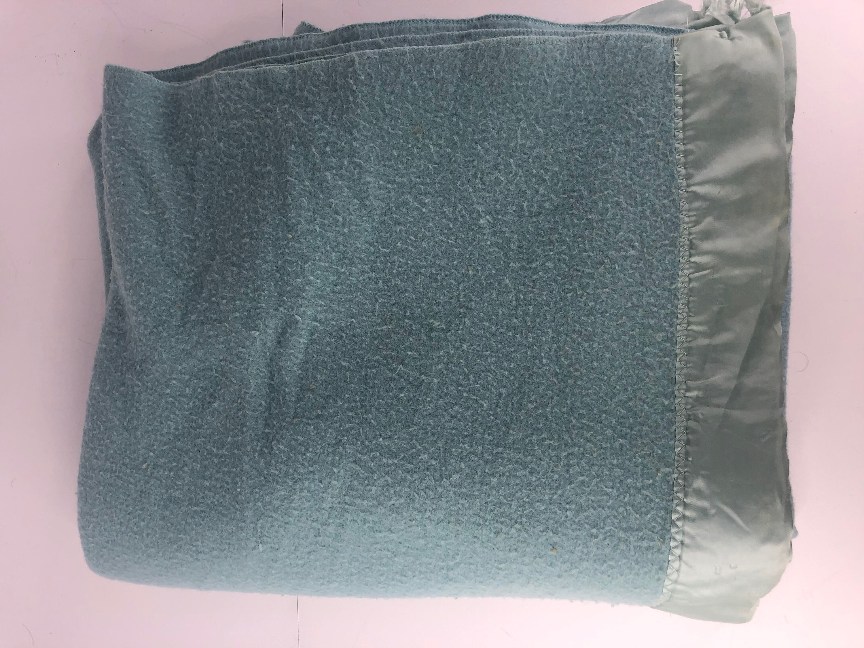 Vintage Loomwoven Esmond Acrylic Satin Trim Thermal Blanket Etsy