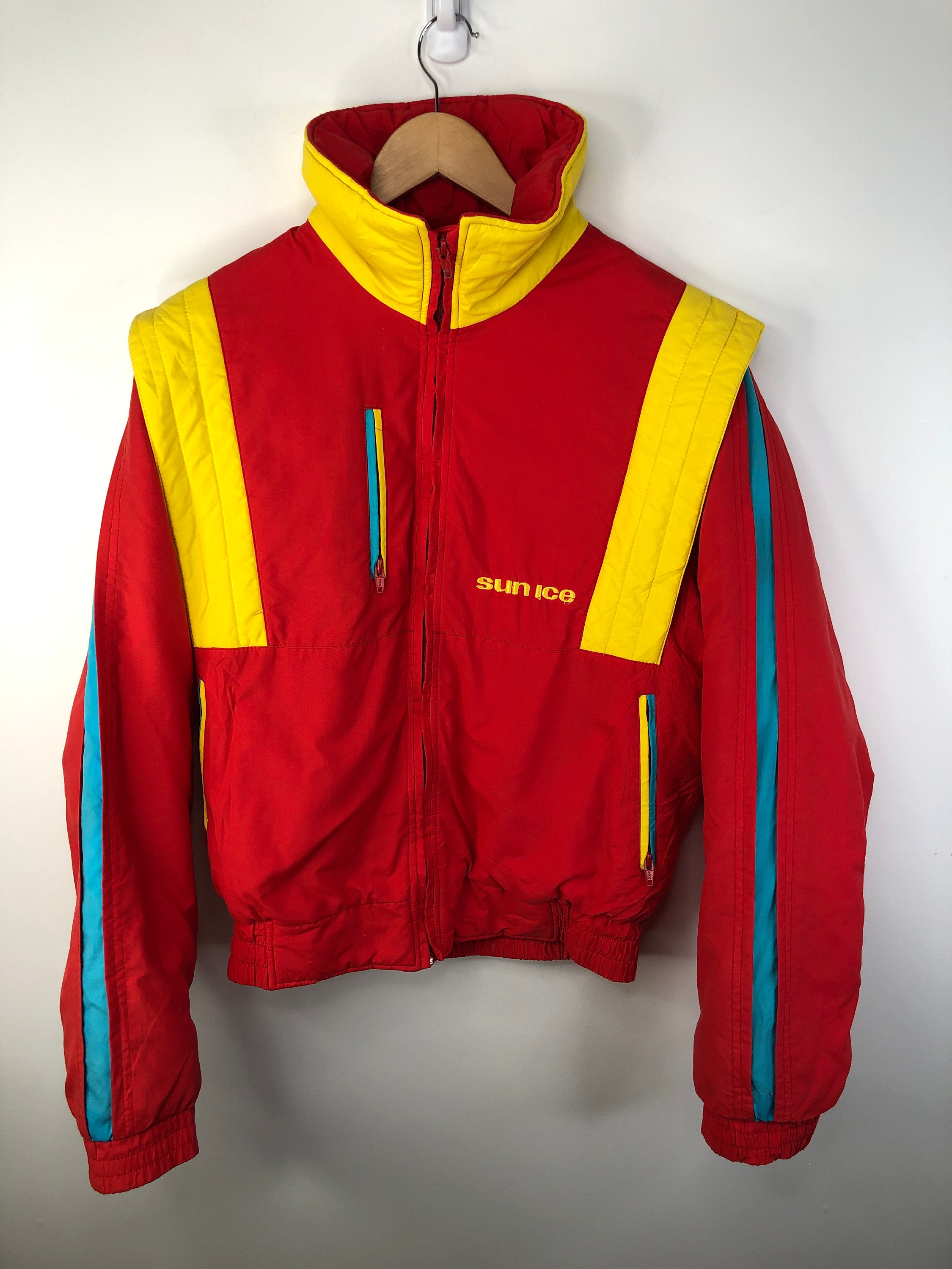 red green yellow blue jacket