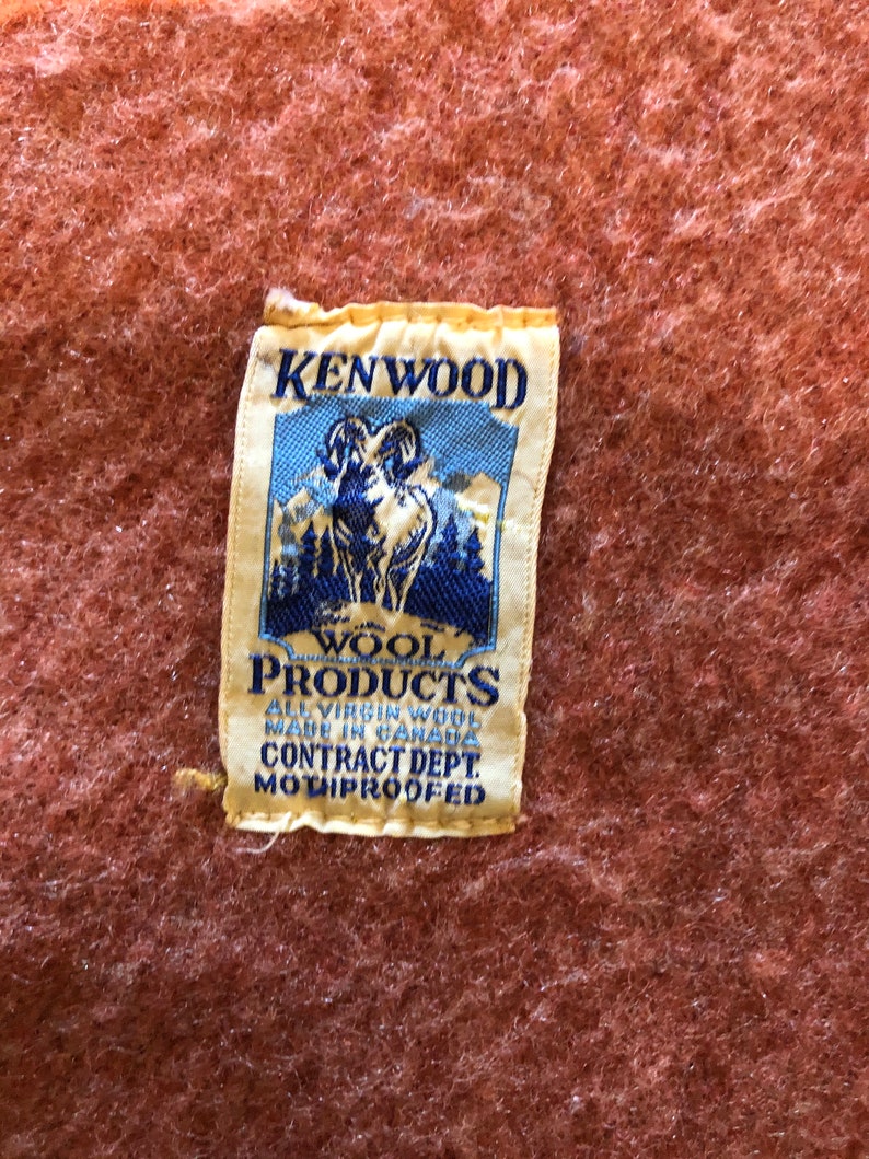 Vintage Kenwood Wool Blanket throw 58 x 70 Thermal Etsy