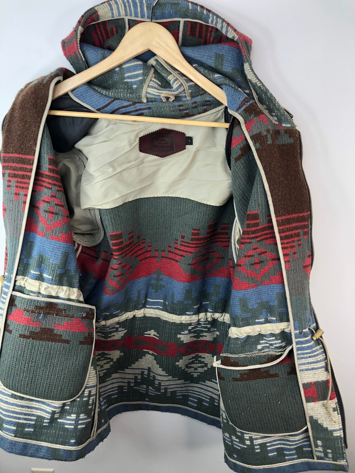 Vintage Woolrich Blanket Jacket Coat Wool Womens Large Etsy