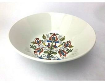 Vintage rare Snowwhite Johnson Brothers Serving Bowl Dish Pheasant Floral