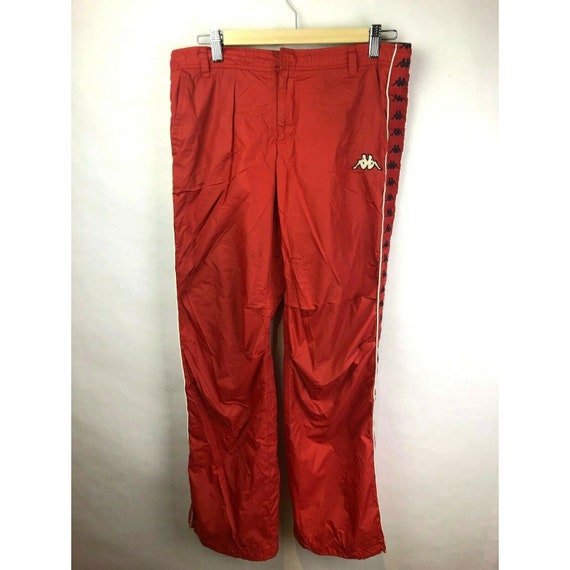 Vintage Kapa Track Pants Womens Size Small Red Repeat Logo 