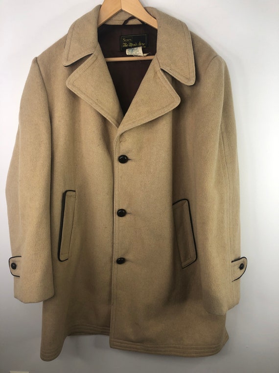 Vintage Sears Wool Top Coat Overcoat Mens Size 40 