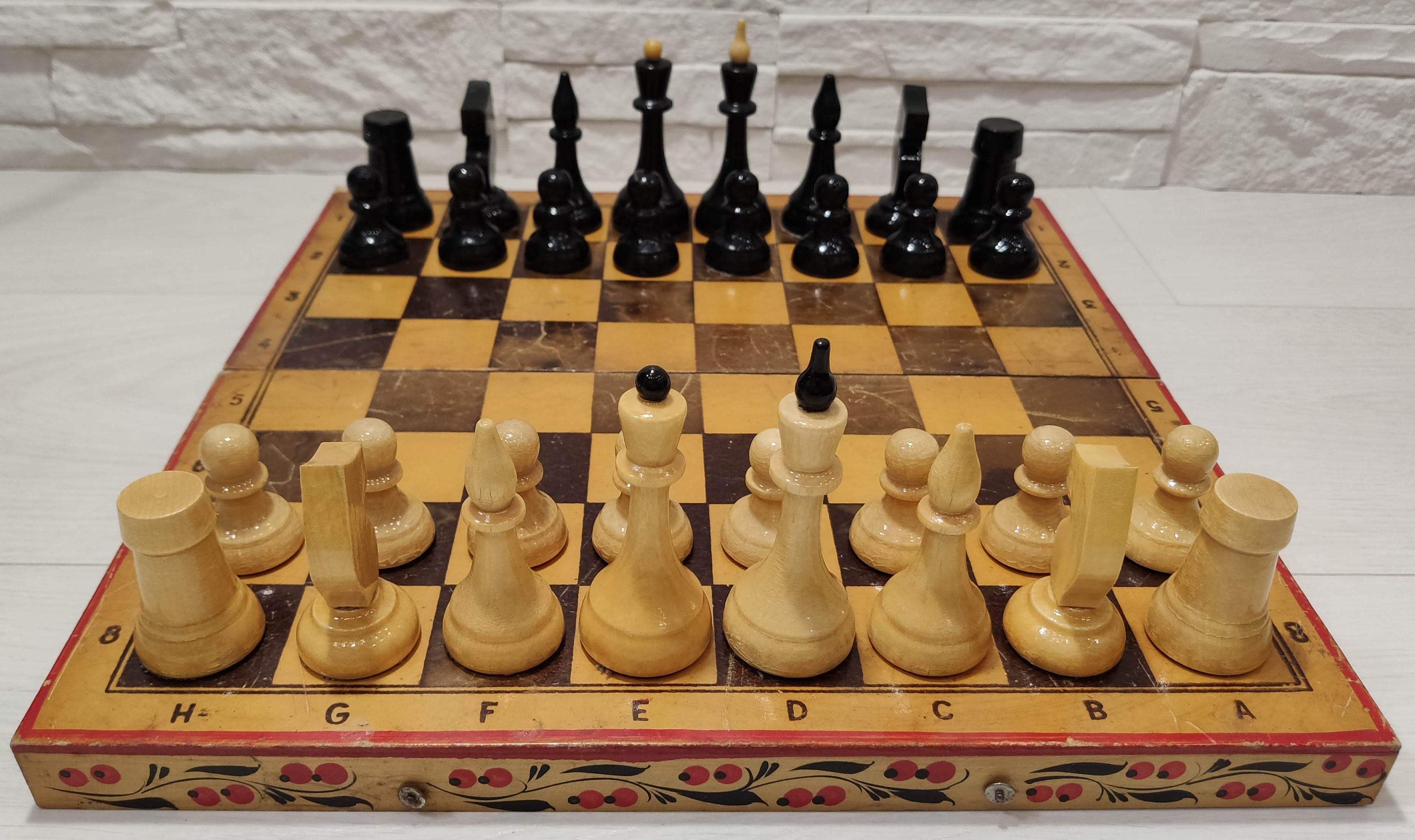 Queen's Gambit series soviet chess set 80s Wooden Russia Etsy