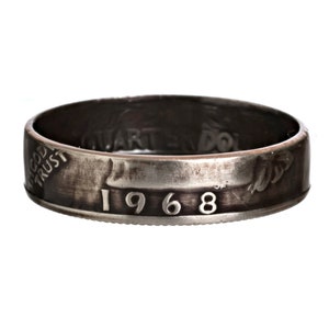 1968 Handgemachter Ring • Münzring • Jubiläumsring • Individueller Stapelring • Minimalistischer Ring • Unisex Ring