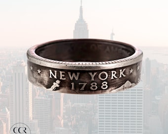 New York Coin Ring | Handmade Jewelry | Stackable Ring | Minimalist Ring | Unisex Ring