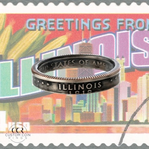 Illinois Skinny Coin Ring | Handmade Ring | Stackable Ring | Statement Ring | Anniversary Gift