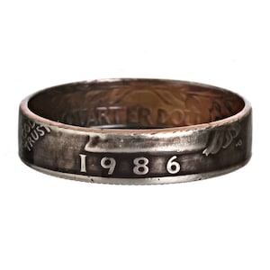 1986 Handmade Ring • Coin Ring • Anniversary Ring • Custom Stacking Ring • Minimalist Ring • Unisex Ring